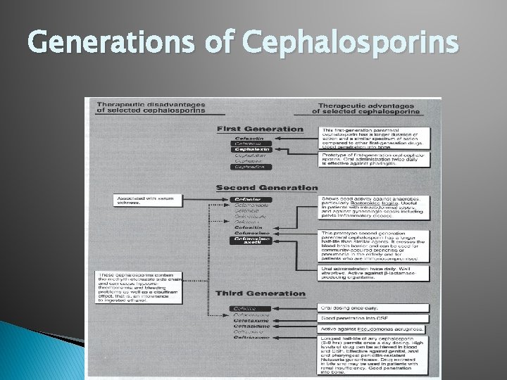 Generations of Cephalosporins 
