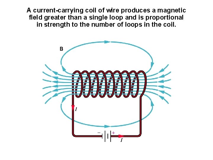 A current-carrying coil of wire produces a magnetic field greater than a single loop