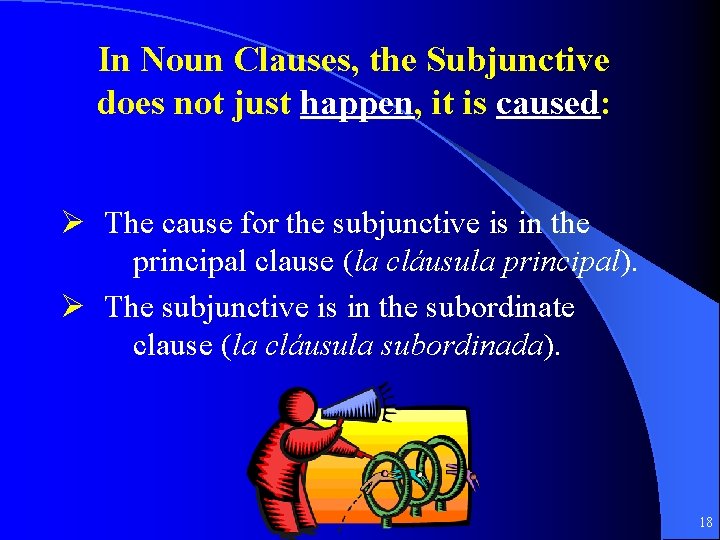 In Noun Clauses, the Subjunctive does not just happen, it is caused: Ø The