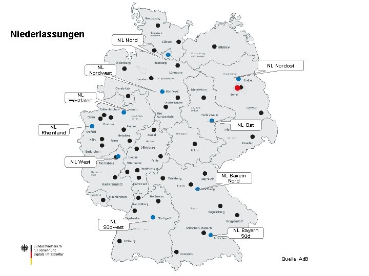 Die Autobahn Gmb. H des Bundes Niederlassungen NL Nordost NL Nordwest NL Westfalen NL