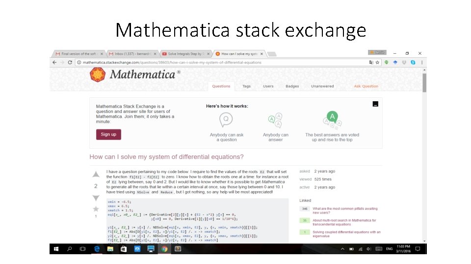 Mathematica stack exchange 