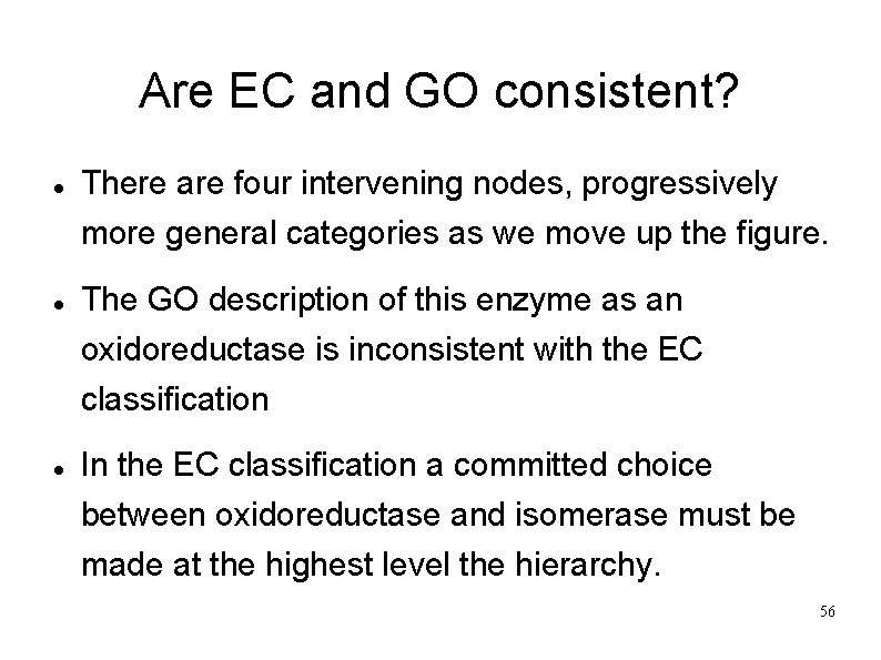 Are EC and GO consistent? There are four intervening nodes, progressively more general categories