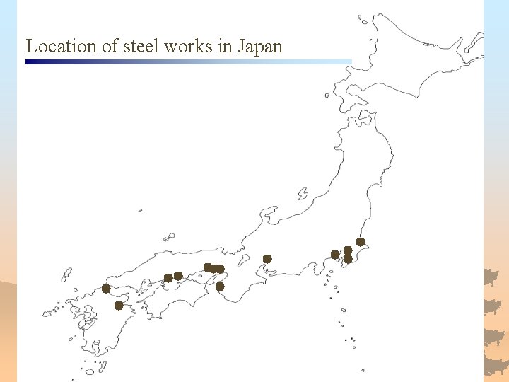 Location of steel works in Japan 