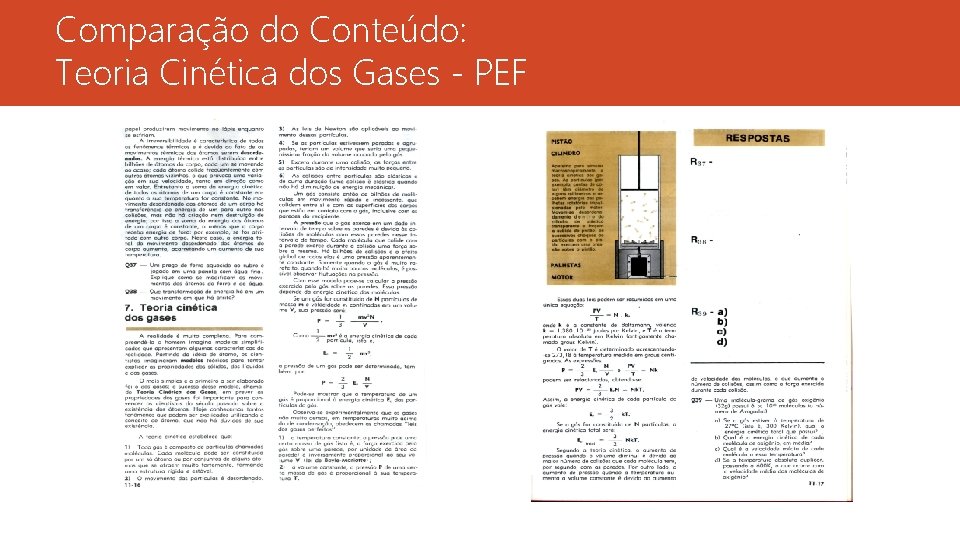 Comparação do Conteúdo: Teoria Cinética dos Gases - PEF 