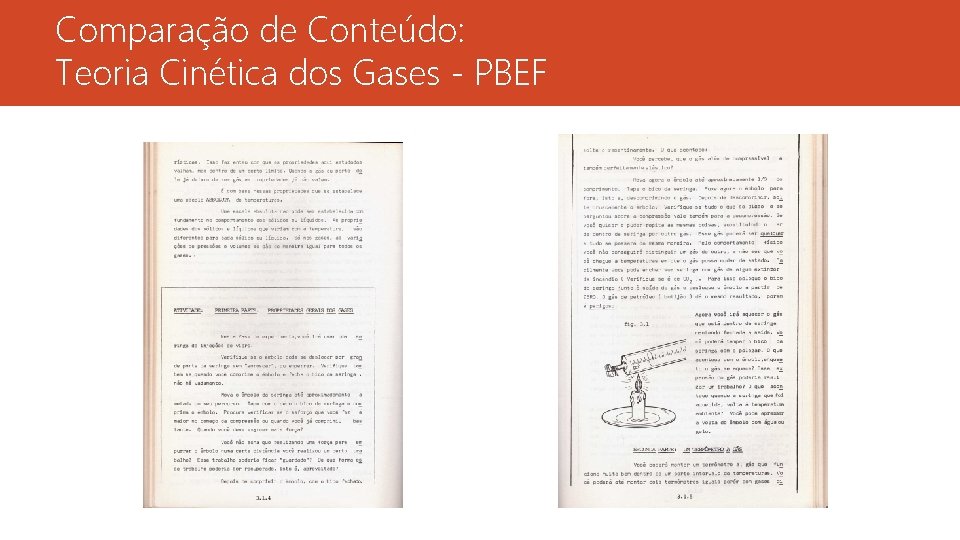 Comparação de Conteúdo: Teoria Cinética dos Gases - PBEF 