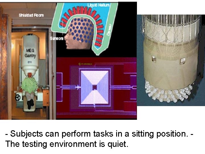 - Subjects can perform tasks in a sitting position. The testing environment is quiet.