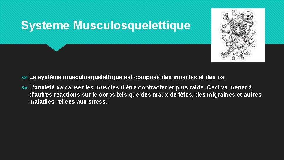 Systeme Musculosquelettique Le système musculosquelettique est composé des muscles et des os. L’anxiété va