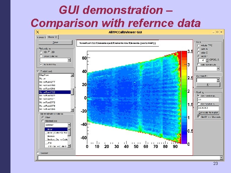 GUI demonstration – Comparison with refernce data 23 