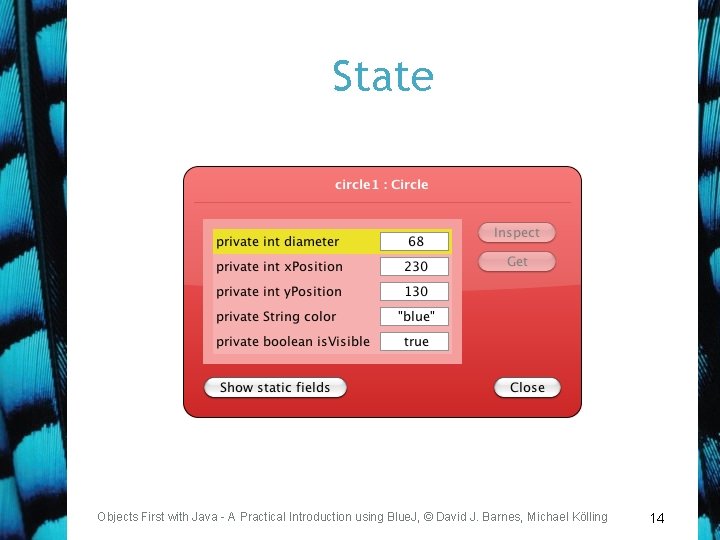 State Objects First with Java - A Practical Introduction using Blue. J, © David