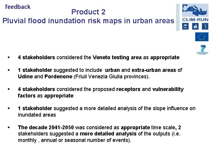 feedback Product 2 Pluvial flood inundation risk maps in urban areas § 4 stakeholders