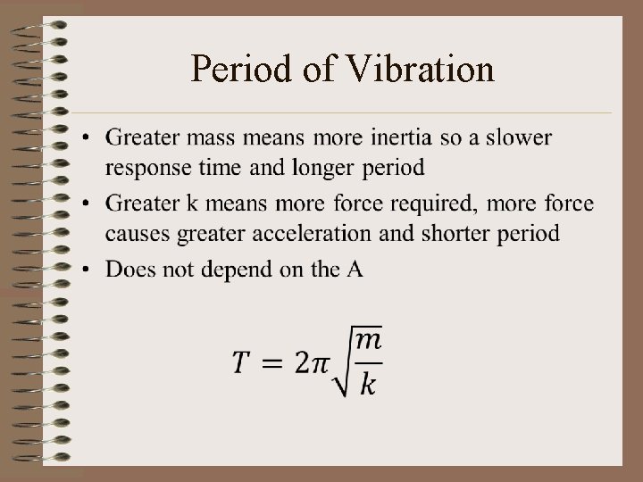 Period of Vibration • 
