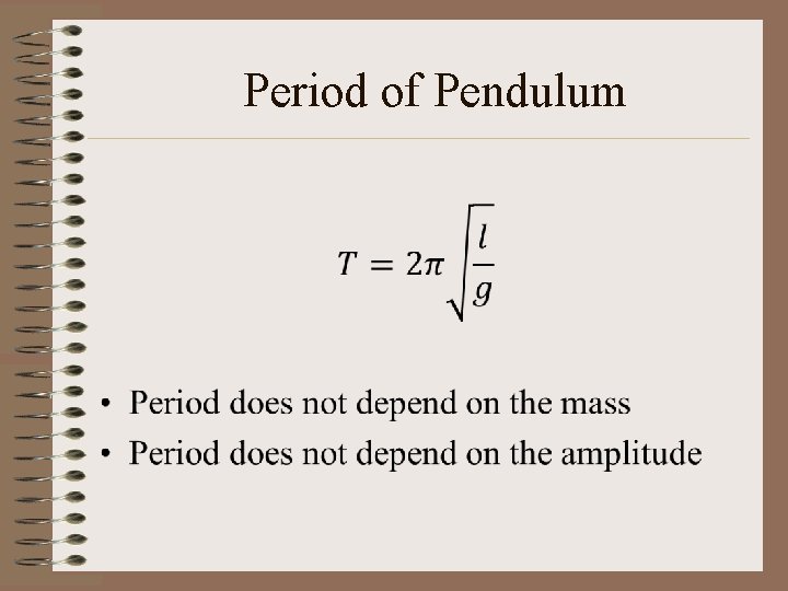 Period of Pendulum • 