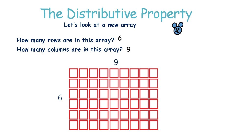 The Distributive Property Let’s look at a new array How many rows are in The Distributive Property Let’s look at a new array How many rows are in