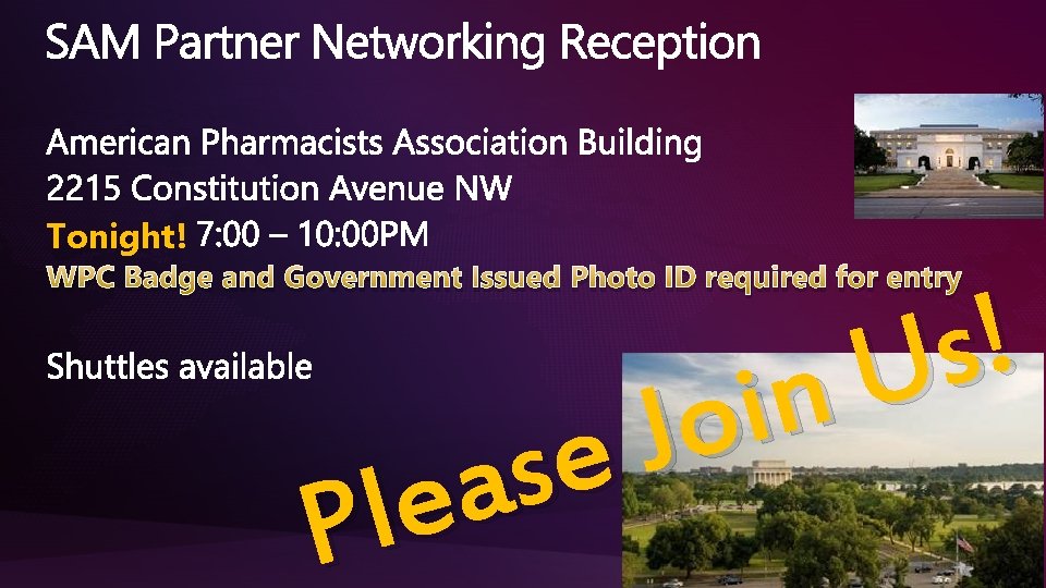 Tonight! WPC Badge and Government Issued Photo ID required for entry e s a Tonight! WPC Badge and Government Issued Photo ID required for entry e s a