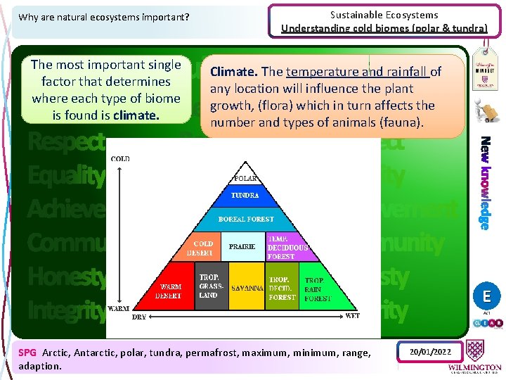 Why are natural ecosystems important? The most important single factor that determines where each