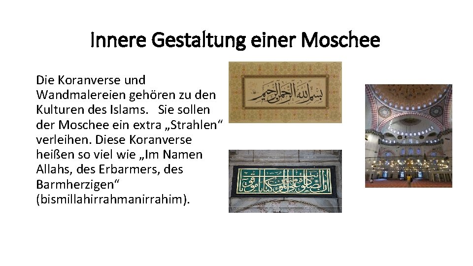Innere Gestaltung einer Moschee Die Koranverse und Wandmalereien gehören zu den Kulturen des Islams.