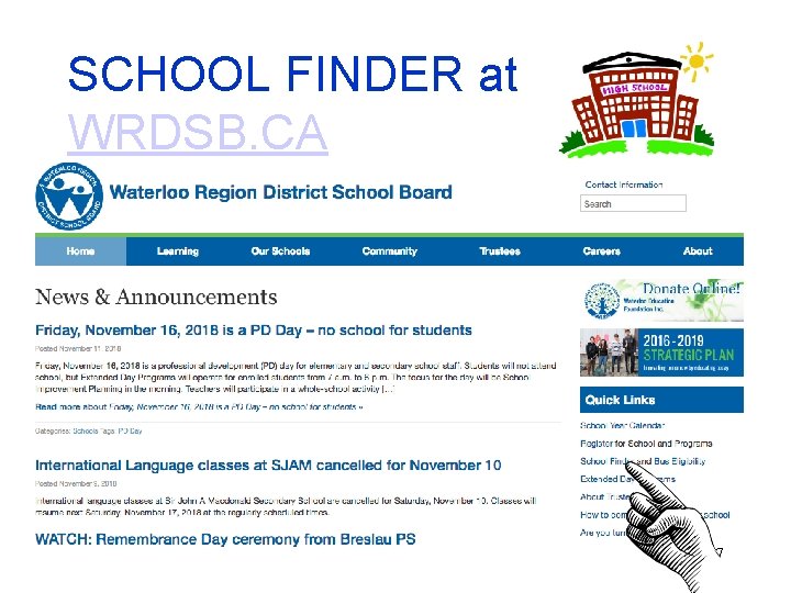 SCHOOL FINDER at WRDSB. CA 7 