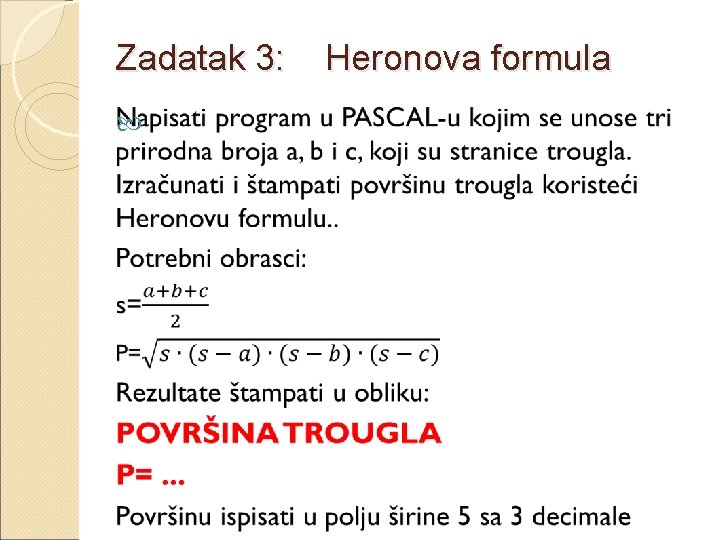 Zadatak 3: Heronova formula 