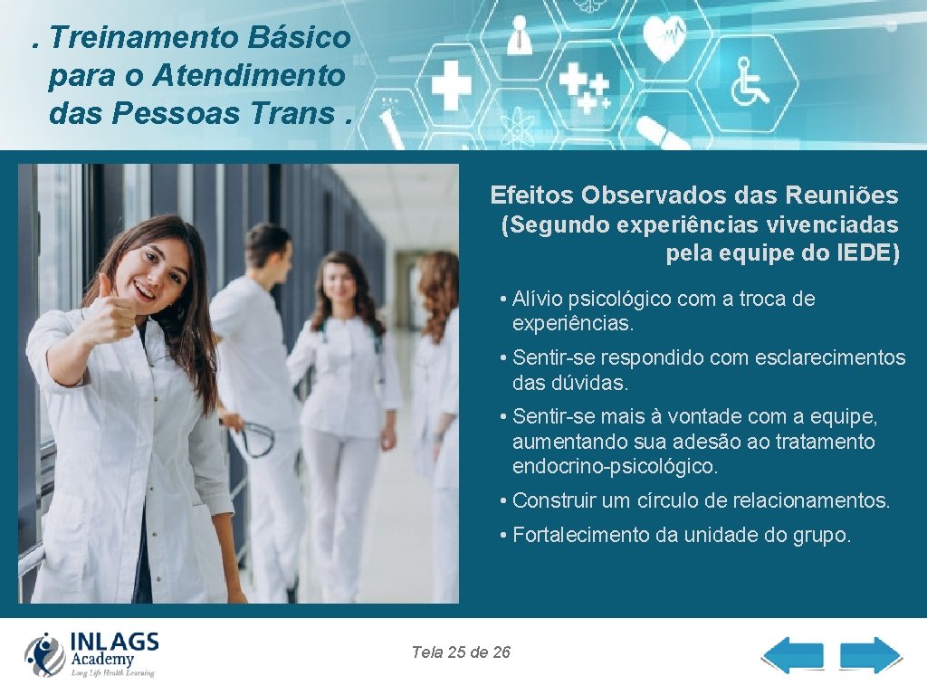 . Treinamento Básico para o Atendimento das Pessoas Trans. Efeitos Observados das Reuniões (Segundo