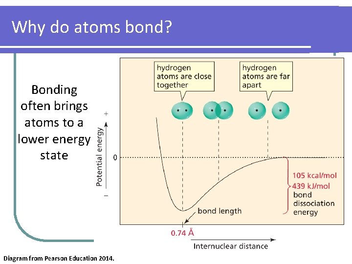 Why do atoms bond? Bonding often brings atoms to a lower energy state Diagram