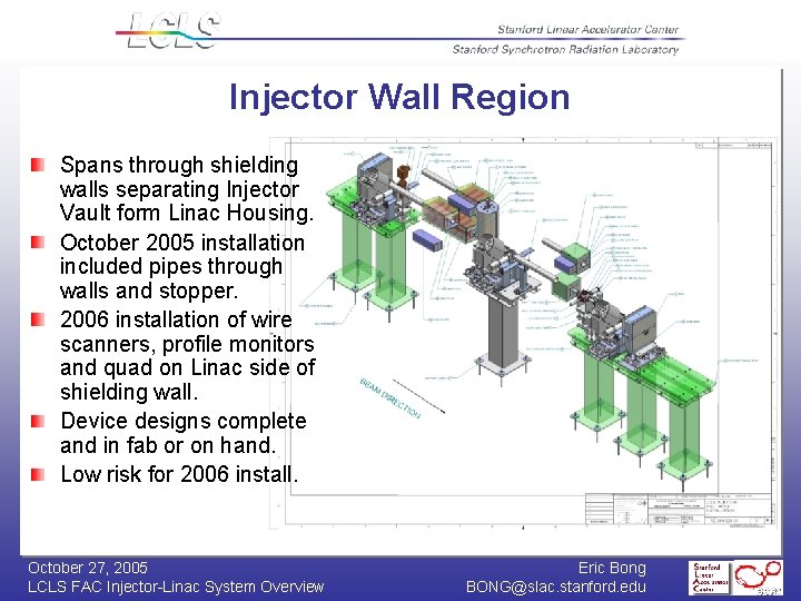 Injector Wall Region Spans through shielding walls separating Injector Vault form Linac Housing. October