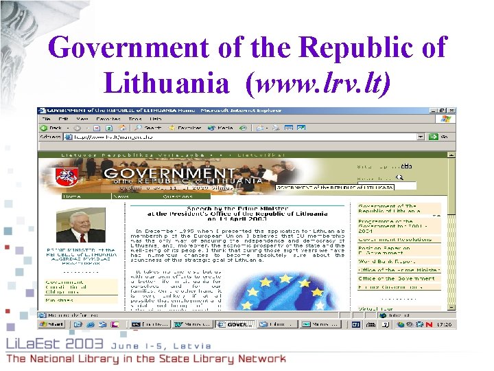 Government of the Republic of Lithuania (www. lrv. lt) 
