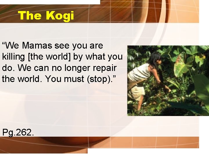 The Kogi “We Mamas see you are killing [the world] by what you do.