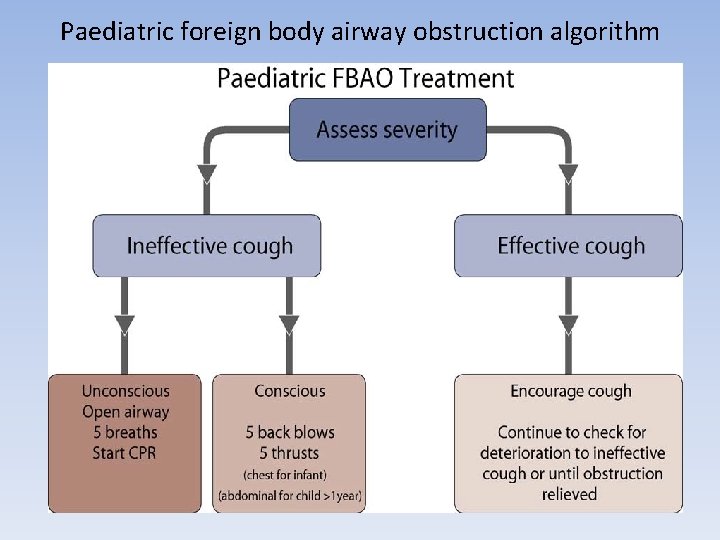 Paediatric foreign body airway obstruction algorithm 