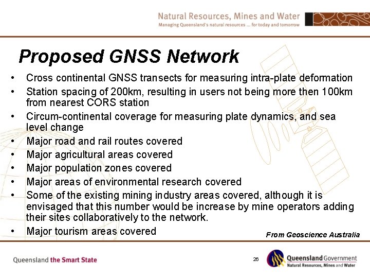 Proposed GNSS Network • • • Cross continental GNSS transects for measuring intra-plate deformation