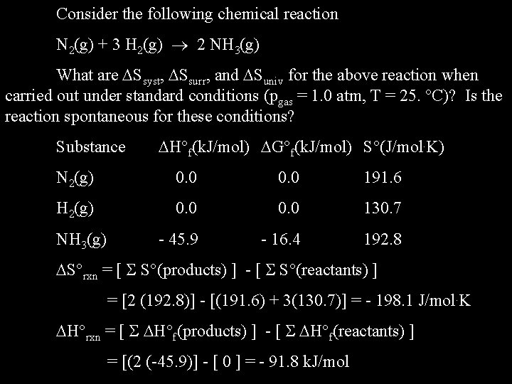 Consider the following chemical reaction N 2(g) + 3 H 2(g) 2 NH 3(g)