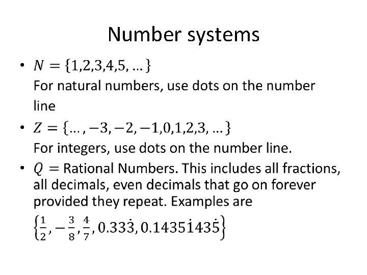 Number systems • 