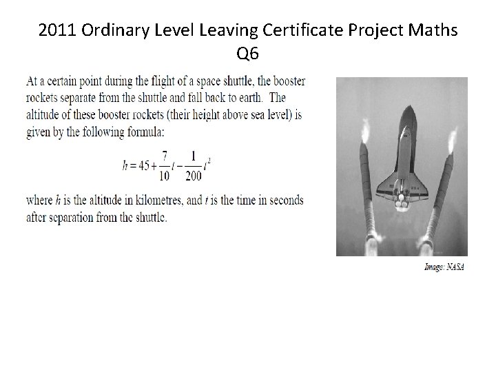 2011 Ordinary Level Leaving Certificate Project Maths Q 6 