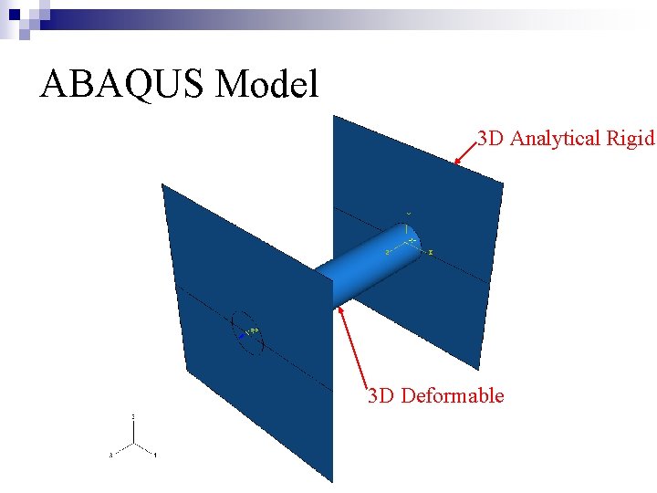 ABAQUS Model 3 D Analytical Rigid 3 D Deformable 