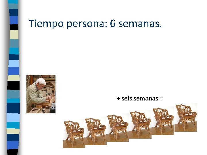Tiempo persona: 6 semanas. + seis semanas = 