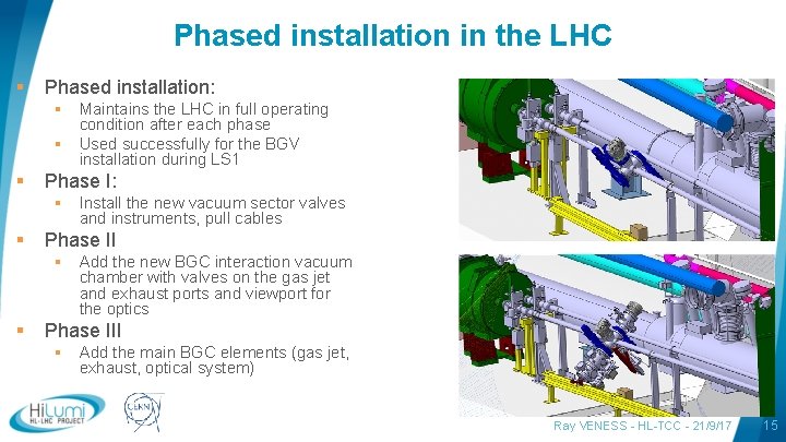 Phased installation in the LHC § Phased installation: § Maintains the LHC in full