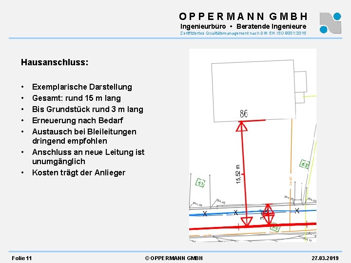 OPPERMANN GMBH Ingenieurbüro • Beratende Ingenieure Zertifiziertes Qualitätsmanagement nach DIN EN ISO 9001: 2015