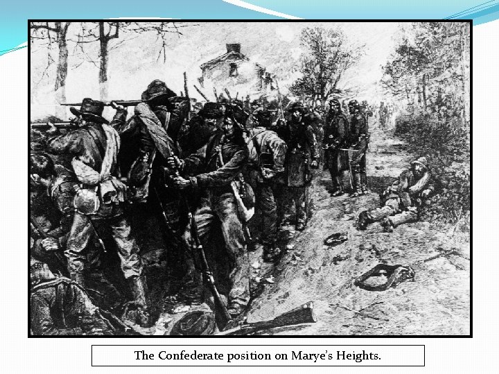 The Confederate position on Marye’s Heights. 
