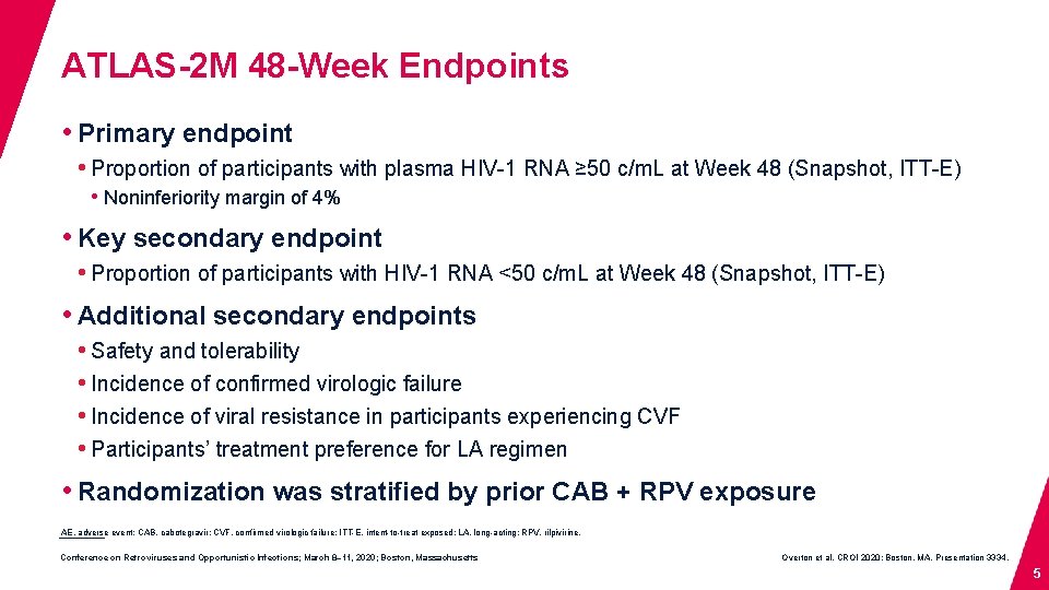 ATLAS-2 M 48 -Week Endpoints • Primary endpoint • Proportion of participants with plasma