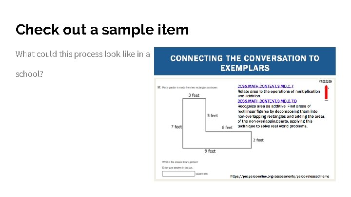 Check out a sample item What could this process look like in a school?