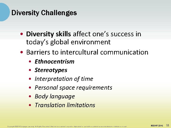 Diversity Challenges • Diversity skills affect one’s success in today’s global environment • Barriers Diversity Challenges • Diversity skills affect one’s success in today’s global environment • Barriers
