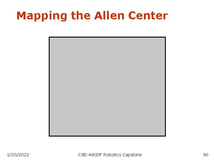 Mapping the Allen Center 1/20/2022 CSE-490 DF Robotics Capstone 90 