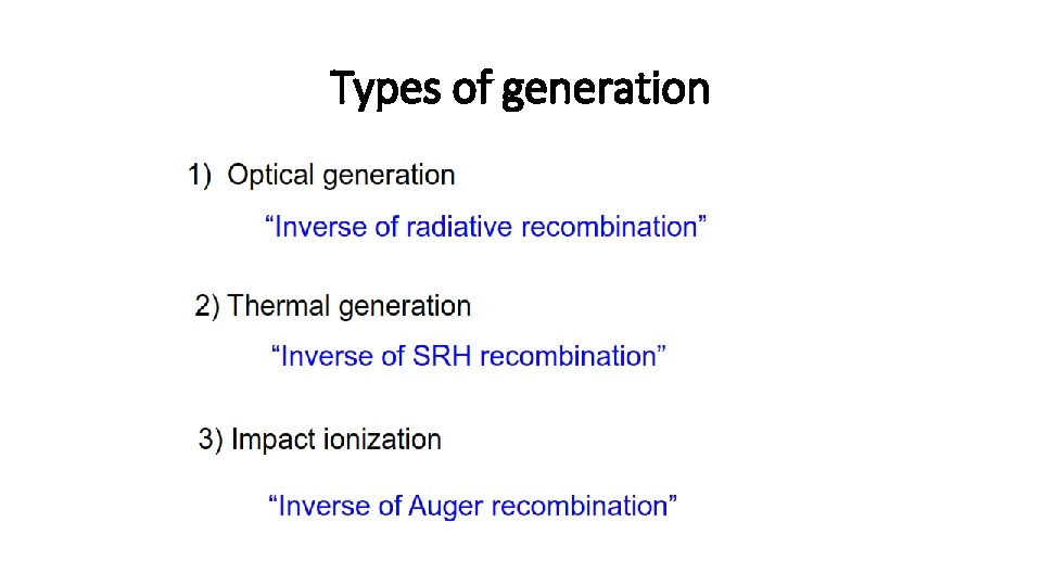 Types of generation 