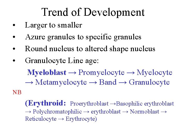 Trend of Development • • Larger to smaller Azure granules to specific granules Round