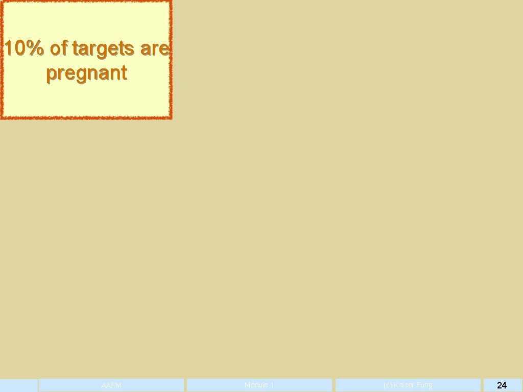 10% of targets are pregnant AAFM Module 1 (c) Kaiser Fung 24 