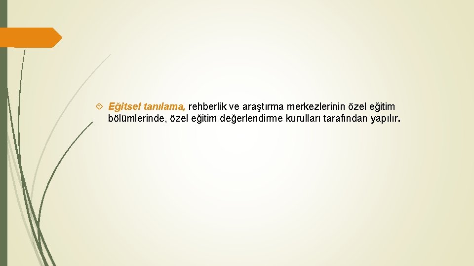  Eğitsel tanılama, rehberlik ve araştırma merkezlerinin özel eğitim bölümlerinde, özel eğitim değerlendirme kurulları