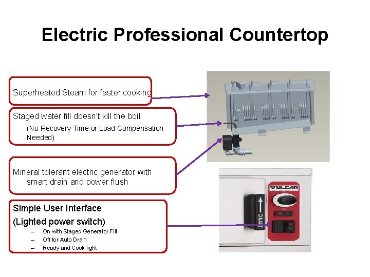 Electric Professional Countertop Superheated Steam for faster cooking Staged water fill doesn't kill the