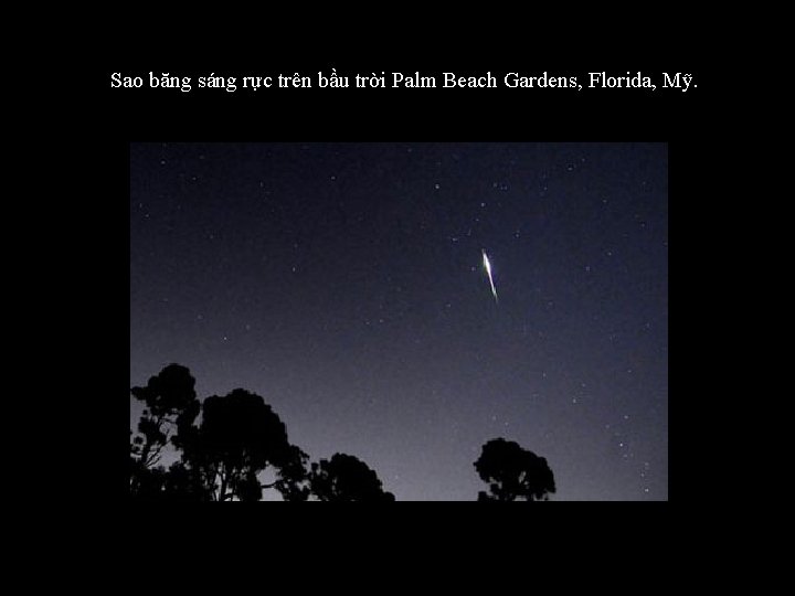 Sao băng sáng rực trên bầu trời Palm Beach Gardens, Florida, Mỹ. 