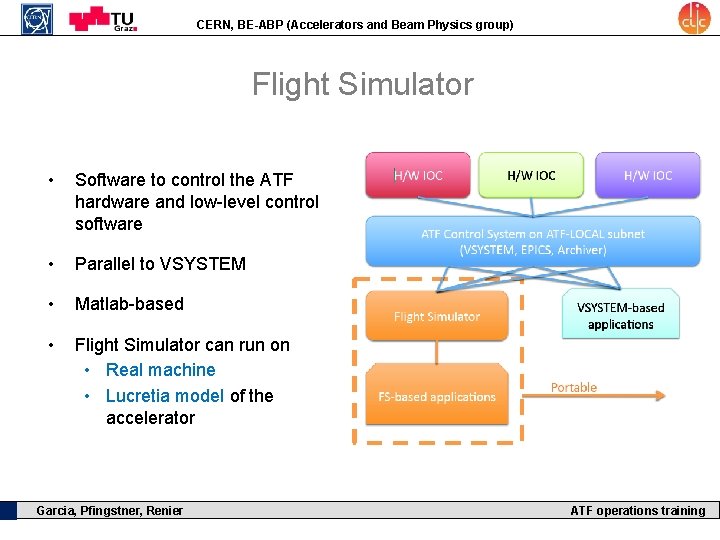 CERN, BE-ABP (Accelerators and Beam Physics group) Flight Simulator • Software to control the