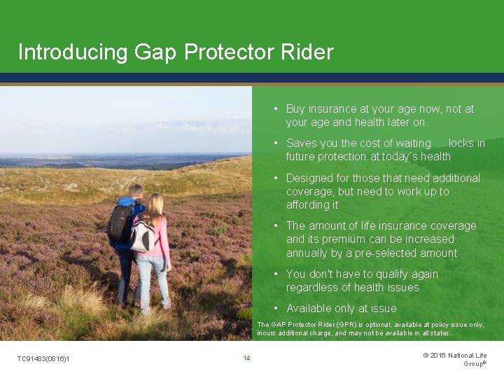 Introducing Gap Protector Rider • Buy insurance at your age now, not at your