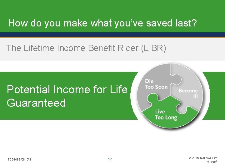 How do you make what you’ve saved last? The Lifetime Income Benefit Rider (LIBR)